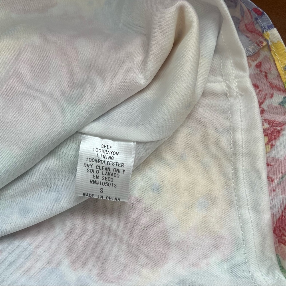 Emily Wonder Surplice Dress Floral Multicolor Whimsical Cottage Fairy Sz S NWT - Picture 13 of 13